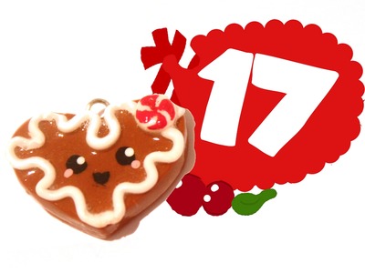 ❤ Gingerbread Heart! Kawaii Christmas 17 -Polymer Clay tutorial