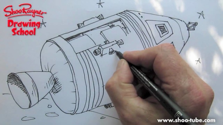 How to draw a NASA Apollo spacecraft