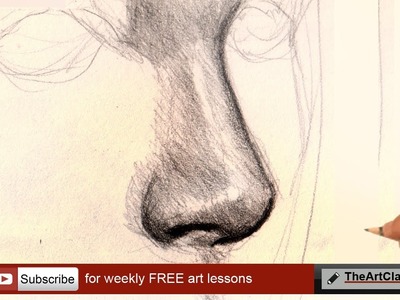 How to draw nose for realistic portrait
