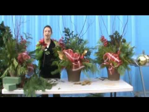 How to Make a Christmas Urn Using Live Greens
