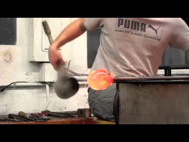 Making a solid glass sphere out of hot glass