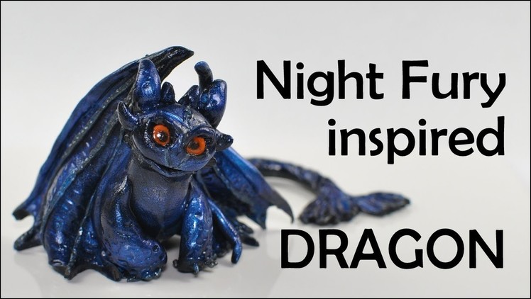 Night Fury (Toothless) inspired DRAGON (polymer clay) TUTORIAL
