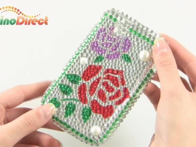Rose Pattern Bling Rhinestone Hard Plastic Back Case Cover for BlackBerry 9630 - dinodirect
