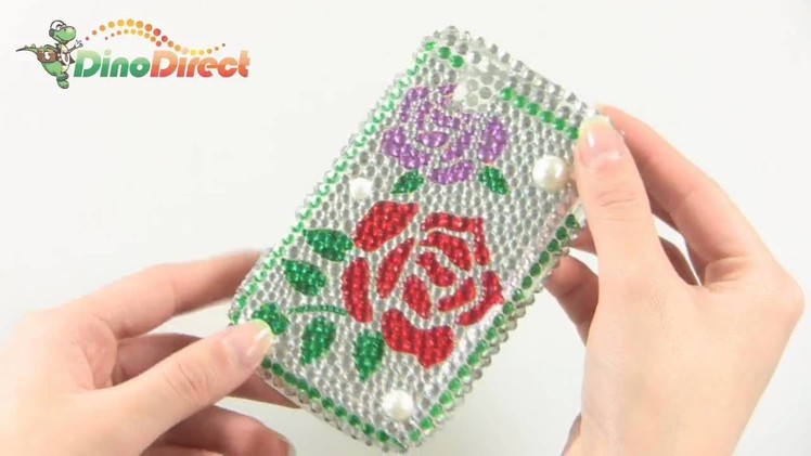 Rose Pattern Bling Rhinestone Hard Plastic Back Case Cover for BlackBerry 9630 - dinodirect