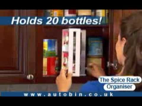 Auto Kitchen Swivel Organiser Spice Bottles Jar Medicine Rack Holder