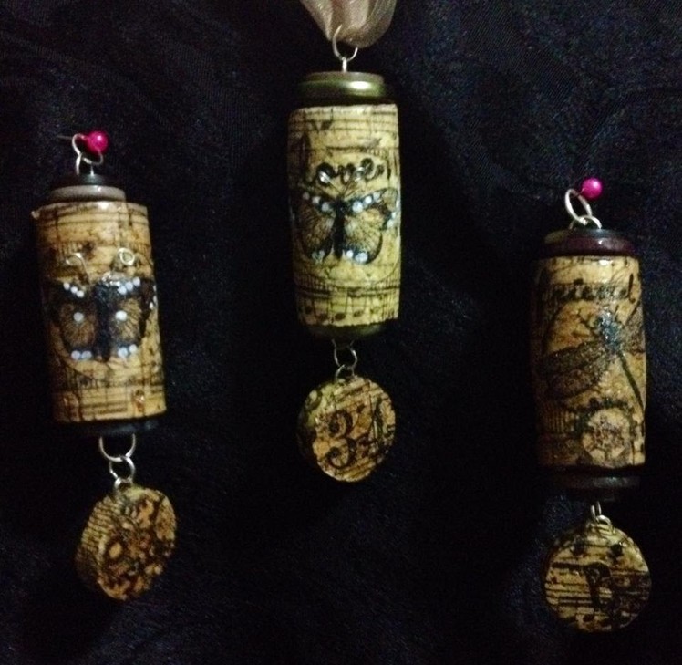 Charms and keychains made from cork