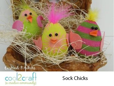 How to Make Plastic Egg Sock Chicks by EcoHeidi Borchers