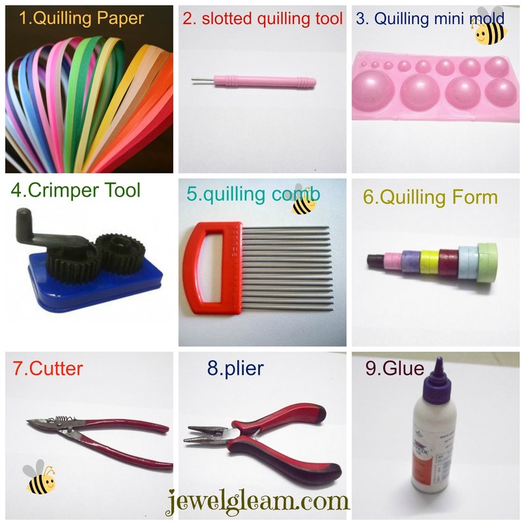 Paper quilling Jewellery Tutorial  -basic tools and materials