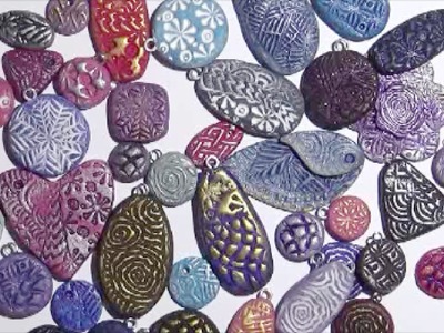Polymer Clay Pendants & Charms with Textured Stamp