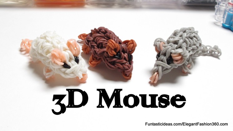 Rainbow Loom Mini Mouse.Hamster 3D Figures.charms - How to - 3D Animal Series