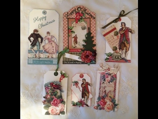 Beginners tutorial Christmas gift tags -Tag cards G45 The twelve days of Christmas