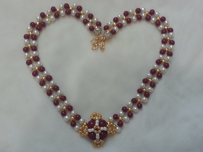 A Delightful Floral Pendant Maroon Pearly Wonder