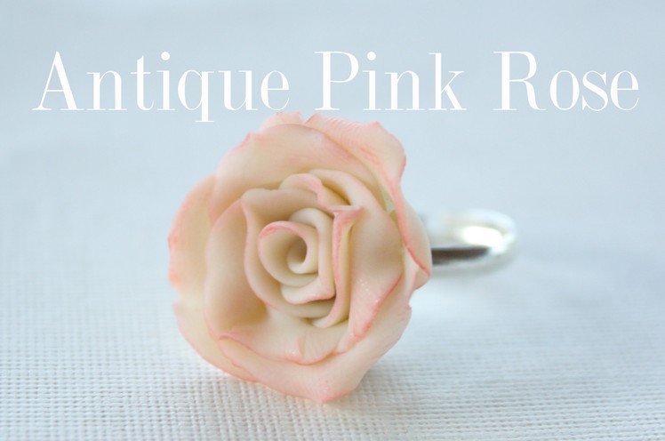 Antique Pink Rose Ring - Polymer Clay Flower Tutorial