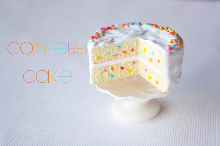 Confetti Cake : How To Make A Miniature Dollhouse Cake : Polymer Clay Tutorial