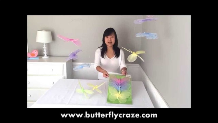 Hanging Butterfly Mobile decoration for Baby Nursery ceiling wall room décor