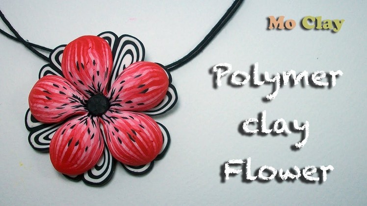 Polymer Clay. Fimo Flower tutorial - Pendant charm