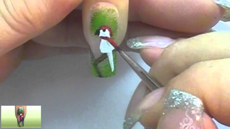 Request: How to paint a parrot. Papagei NailArt Tutorial