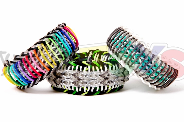 Super Stripe Fishtail - Rainbow Loom Bracelet Tutorial - One Loom Advanced Evolved Sailors Pinstripe