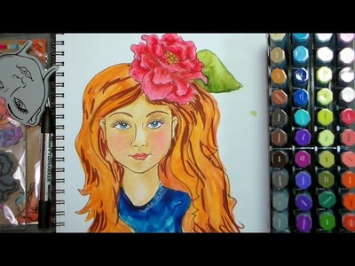 Coloring Art Journal Faces with Watercolor Markers!