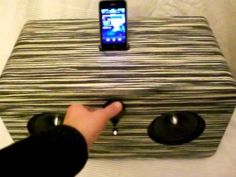 [DIY] Retro Style Large iPhone Speaker Dock Makassar Wood
