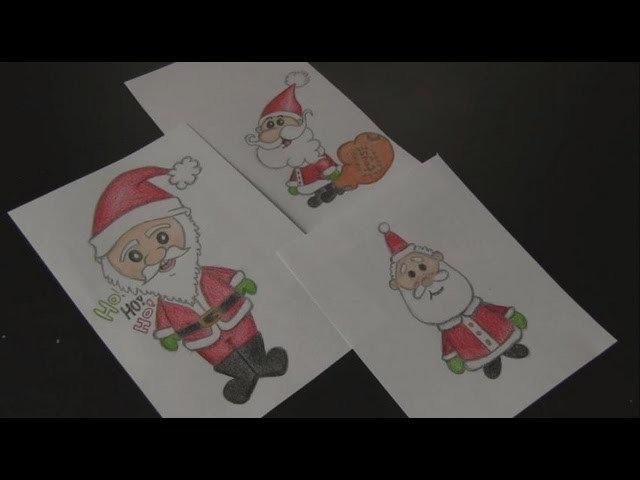 How to Draw: 3 SANTA CLAUS Doodles