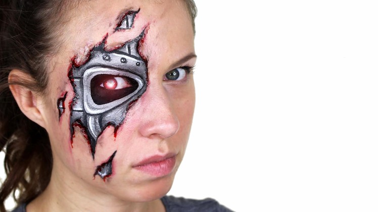 Robot. Terminator Makeup Tutorial