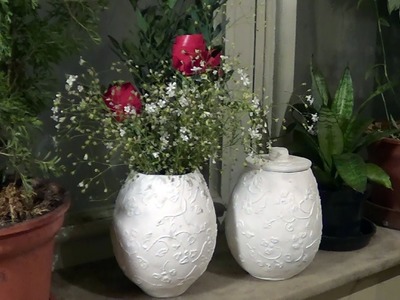 Vasos e potes de jornal (Vases and pots from newspaper) - Part 1