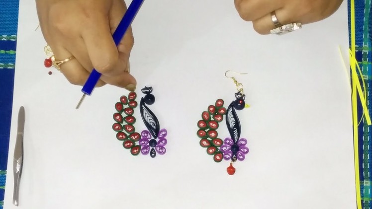 30. How to make a Quilling Peacock Earring