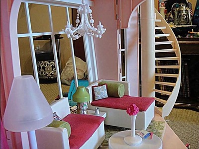 Barbie three story dream house Dollhouse tour customized w. kidkraft wooden doll furniture