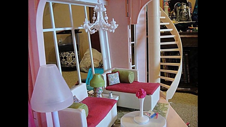 Barbie three story dream house Dollhouse tour customized w. kidkraft wooden doll furniture