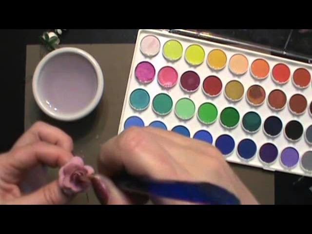 Coloring your flowers with water color paints and mica powder tutorial