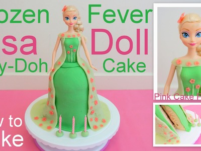 Frozen Fever Elsa Doll Play-Doh Cake how to by Pink Cake Princess - April Fools Day Trick Cake