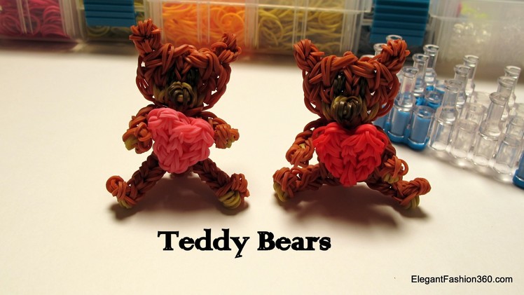 Rainbow Loom Teddy Bear Charm - Valentine's Day - How to