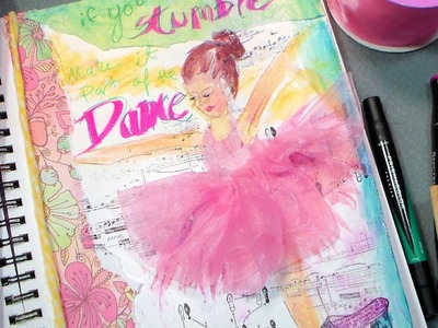 Dance mixed media art journal page