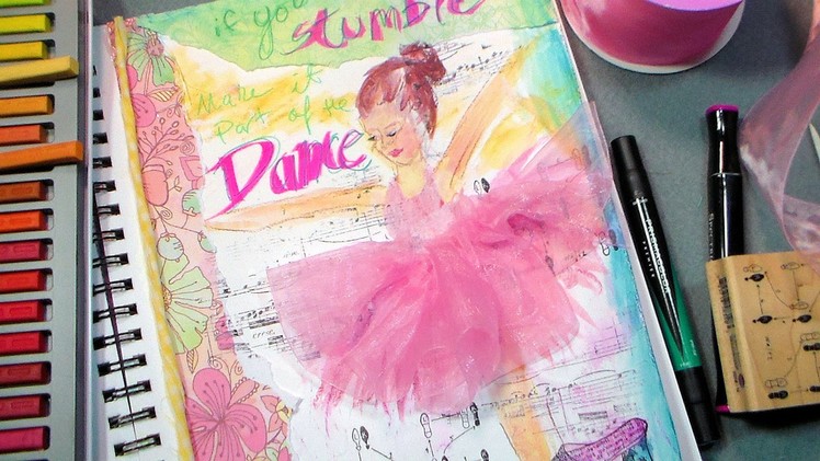 Dance mixed media art journal page