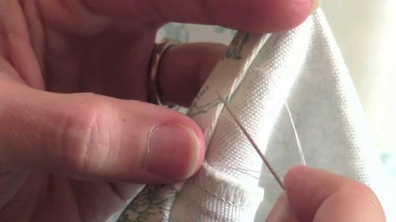 Потайной шов вручную видео. Faced hem stitching on shorts.