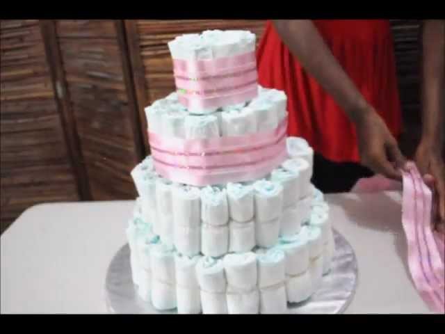 How to make a fabulous four Tiered Diaper Cake!
