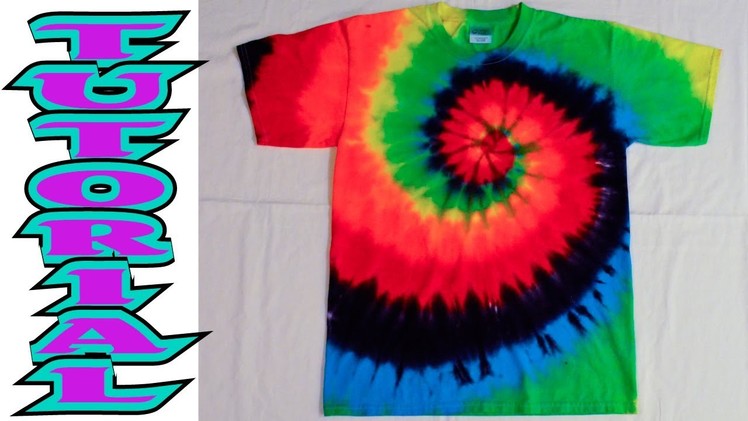 How to Tie Dye a Rainbow Spiral or swirl shirt [Full Tutorial]