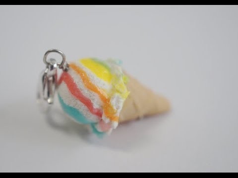 Ice Cream Cone Tutorial, Miniature Food Tutorial, Polymer Clay Tutorial