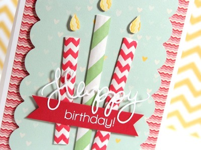 Paper Straw Birthday Candle Card