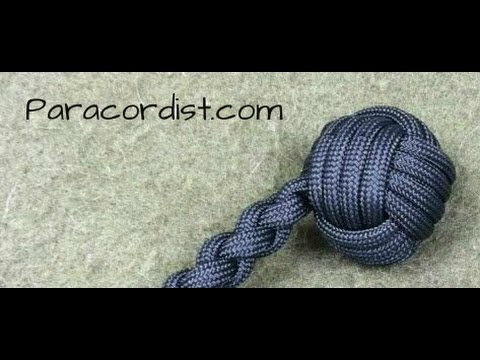 Paracordist how to tie a monkeys fist knot w. 2 paracord strands out for a self defense keychain