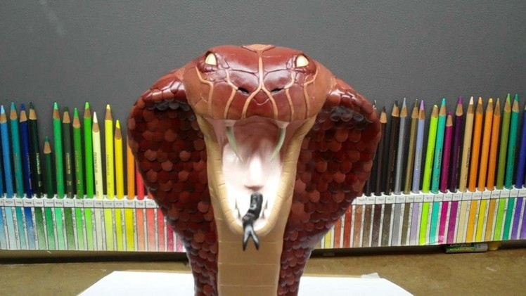 Polymer clay King cobra, new version! GLOWS!