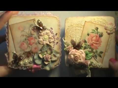 Shabby chic altered wooden trinket boxes for my nieces (don't peek Alivia!)