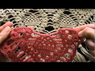 Crochet pineapple triangular shawl rows 11- 16