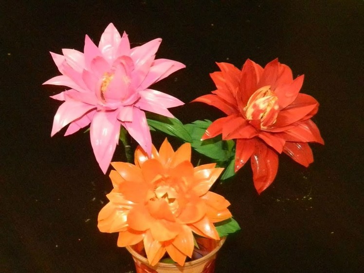 DIY: How to recycle waste water bottles into beautiful Dahlia flowers?