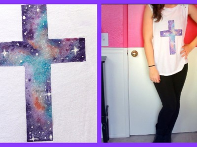DIY Tumblr Galaxy Cross Shirt