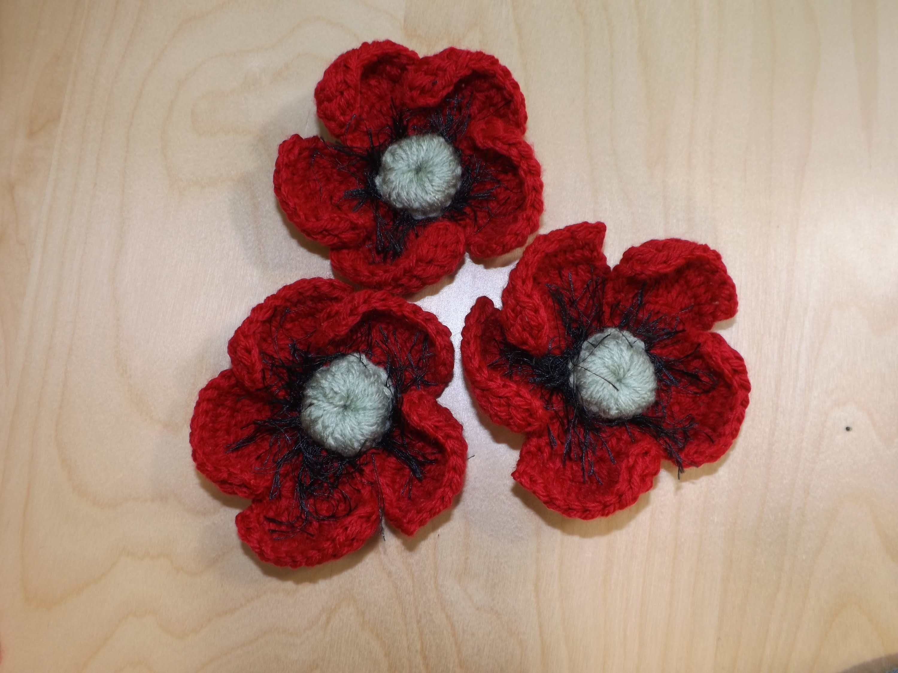 How To Crochet A Poppy Flower, My Crafts and DIY Projects