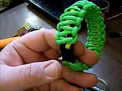 How to make a Basic Cobra braid paracord bracelet keychain or gun sling survival DIY