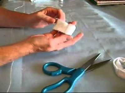 How to make a Bracelet from a Sock top.
