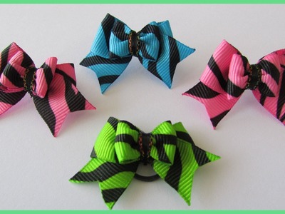 How to make a Cheer Bow - Tutorial with subtitles - DIY Simple Dog Hair Bows No.3